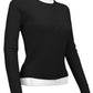 Women's Long Sleeve Crewneck Knit Cardigan Sweater MK0179 (S-L)