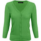 3/4 Sleeve V-Neck Button Down Knit Cardigan Sweater CO078 (S-L)