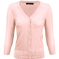 3/4 Sleeve V-Neck Button Down Knit Cardigan Sweater CO078 (S-L)