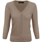 3/4 Sleeve V-Neck Button Down Knit Cardigan Sweater CO078 (S-L)