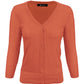 3/4 Sleeve V-Neck Button Down Knit Plus Size Cardigan Sweater CO078PL (1X-3X)