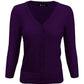 3/4 Sleeve V-Neck Button Down Knit Plus Size Cardigan Sweater CO078PL (1X-3X)