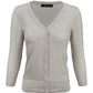 3/4 Sleeve V-Neck Button Down Knit Plus Size Cardigan Sweater CO078PL (1X-3X)