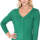 3/4 Sleeve V-Neck Button Down Knit Cardigan Sweater CO078 (S-L)