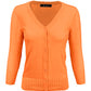 3/4 Sleeve V-Neck Button Down Knit Cardigan Sweater CO078 (S-L)