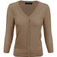 3/4 Sleeve V-Neck Button Down Knit Cardigan Sweater CO078 (S-L)