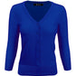 3/4 Sleeve V-Neck Button Down Knit Plus Size Cardigan Sweater CO078PL (1X-3X)