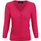 3/4 Sleeve V-Neck Button Down Knit Plus Size Cardigan Sweater CO078PL (1X-3X)