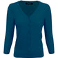 3/4 Sleeve V-Neck Button Down Knit Plus Size Cardigan Sweater CO078PL (1X-3X)