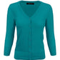 3/4 Sleeve V-Neck Button Down Knit Plus Size Cardigan Sweater CO078PL (1X-3X)