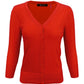 3/4 Sleeve V-Neck Button Down Knit Cardigan Sweater CO078 (S-L)