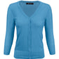 3/4 Sleeve V-Neck Button Down Knit Plus Size Cardigan Sweater CO078PL (1X-3X)