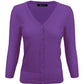 3/4 Sleeve V-Neck Button Down Knit Cardigan Sweater CO078 (S-L)