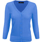 3/4 Sleeve V-Neck Button Down Knit Plus Size Cardigan Sweater CO078PL (1X-3X)