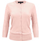 Women's 3/4 Sleeve Crewneck Knit Cardigan Sweater CO079 (S-L)