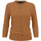 Women's 3/4 Sleeve Crewneck Plus Size Knit Cardigan Sweater CO079PL (1X-3X)