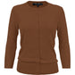 Women's 3/4 Sleeve Crewneck Knit Cardigan Sweater CO079 (S-L)