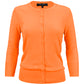 Women's 3/4 Sleeve Crewneck Knit Cardigan Sweater CO079 (S-L)