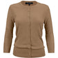 Women's 3/4 Sleeve Crewneck Knit Cardigan Sweater CO079 (S-L)
