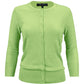 Women's 3/4 Sleeve Crewneck Knit Cardigan Sweater CO079 (S-L)