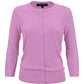 Women's 3/4 Sleeve Crewneck Knit Cardigan Sweater CO079 (S-L)