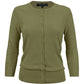 Women's 3/4 Sleeve Crewneck Plus Size Knit Cardigan Sweater CO079PL (1X-3X)