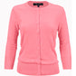 Women's 3/4 Sleeve Crewneck Plus Size Knit Cardigan Sweater CO079PL (1X-3X)