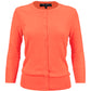 Women's 3/4 Sleeve Crewneck Plus Size Knit Cardigan Sweater CO079PL (1X-3X)