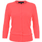 Women's 3/4 Sleeve Crewneck Knit Cardigan Sweater CO079 (S-L)