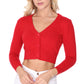 Women's Cropped Bolero 3/4 Sleeve V-Neck PLUS size Cardigan CO129PL (1X-3X)