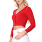 Women's Cropped Bolero 3/4 Sleeve V-Neck PLUS size Cardigan CO129PL (1X-3X)