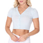 Short Sleeve V-Neck Cropped Bolero Plus Size Cardigan HB2137PL (1X-3X)