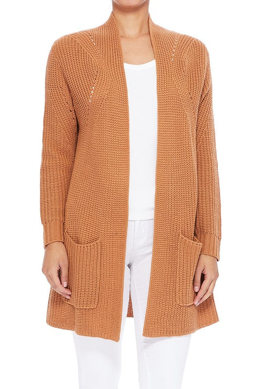 Stylish Drape Jacket with Two Pockets Sweater Cardigan HK8189 (S/M-M/L)