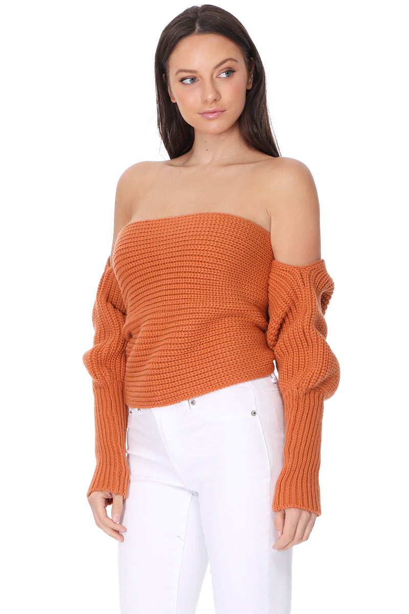 Sexy Off The Shoulder Wrap Bolero Sweater Shawl with Sleeve KC003 (S/M-M/L)