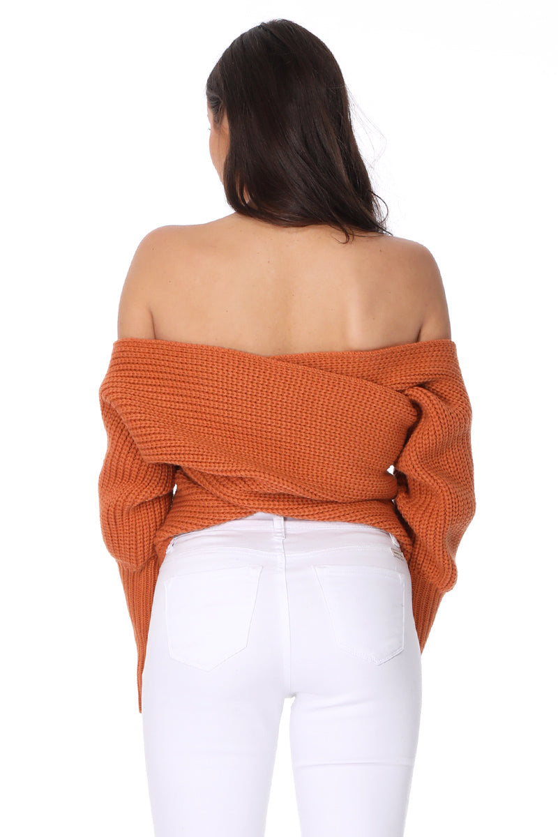 Sexy Off The Shoulder Wrap Bolero Sweater Shawl with Sleeve KC003 (S/M-M/L)