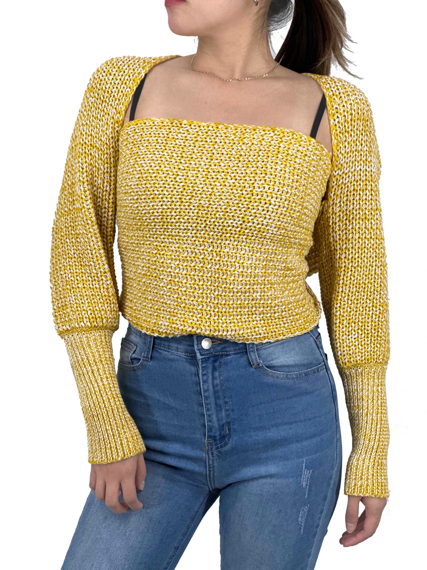 Sexy Off The Shoulder Wrap Bolero Sweater Shawl with Sleeve KC003 (S/M-M/L)