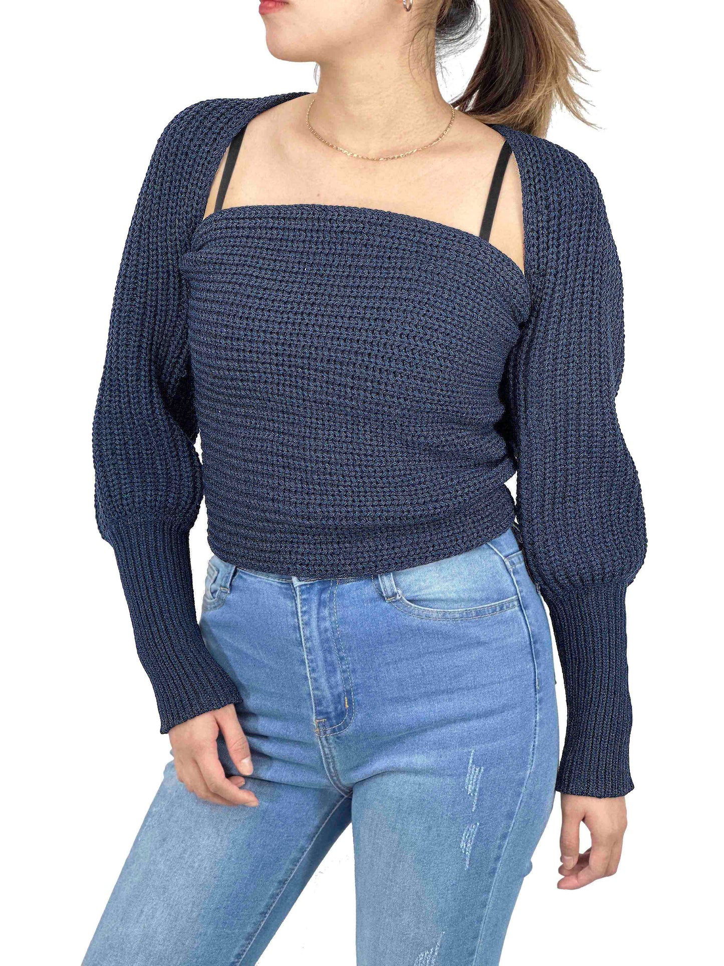 Sexy Off The Shoulder Wrap Bolero Sweater Shawl with Sleeve KC003 (S/M-M/L)