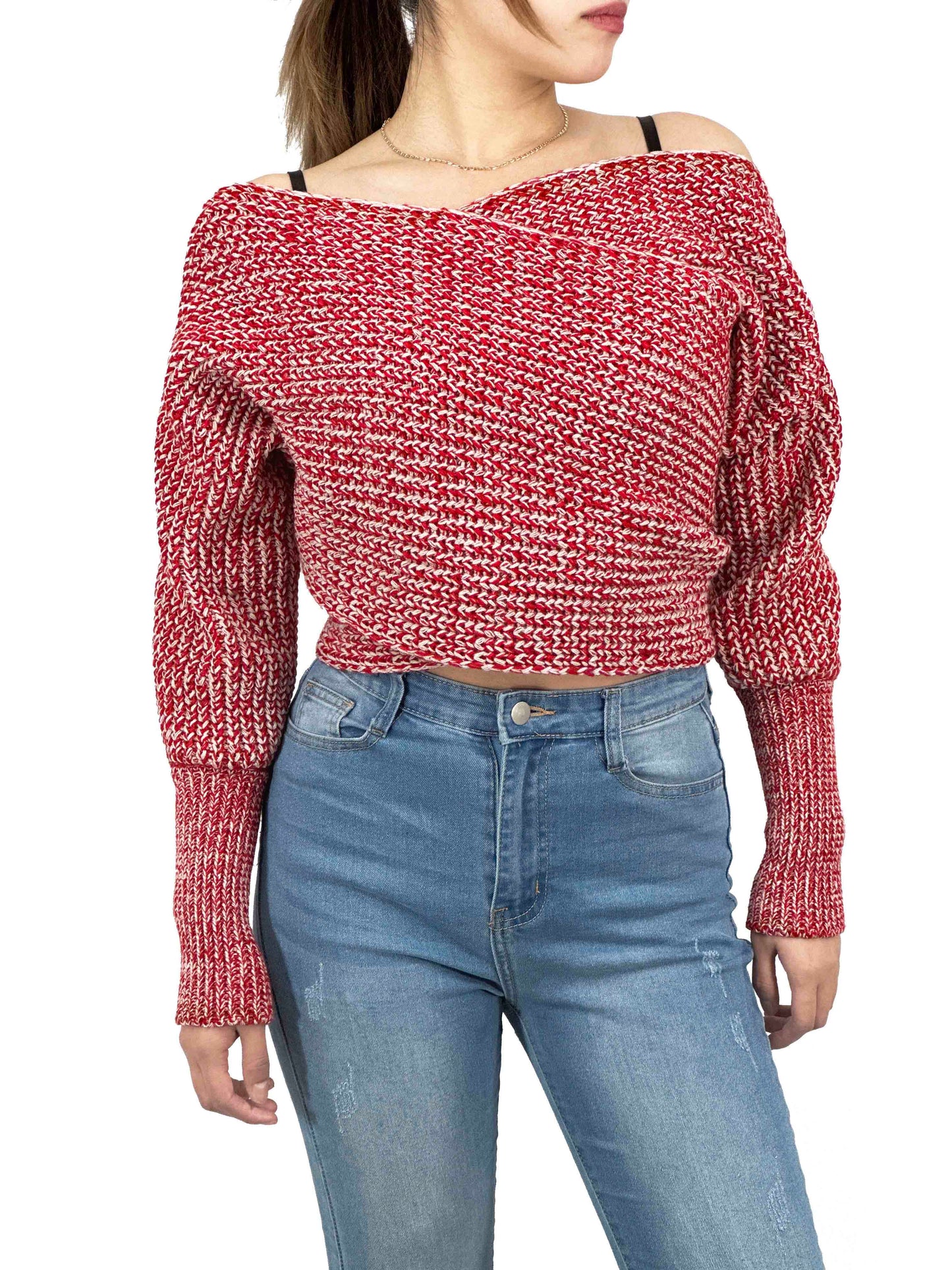 Sexy Off The Shoulder Wrap Bolero Sweater Shawl with Sleeve KC003 (S/M-M/L)