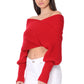 Sexy Off The Shoulder Wrap Bolero Sweater Shawl with Sleeve KC003 (S/M-M/L)