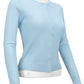 Women's Long Sleeve Crewneck Knit Cardigan Sweater MK0179 (S-L)