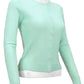 Women's Long Sleeve Crewneck Knit Cardigan Sweater MK0179 (S-L)