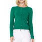 Women's Long Sleeve Crewneck Knit Cardigan Sweater MK0179 (S-L)