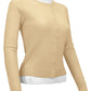 Women's Long Sleeve Crewneck Knit Cardigan Sweater MK0179 (S-L)