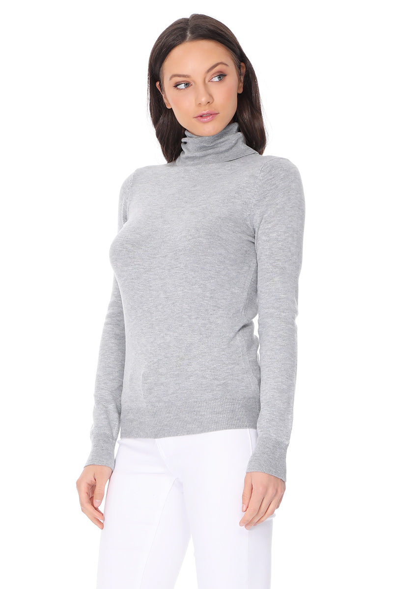 Women's Long Sleeve Turtleneck Pullover Sweater MK3349 (S-L)