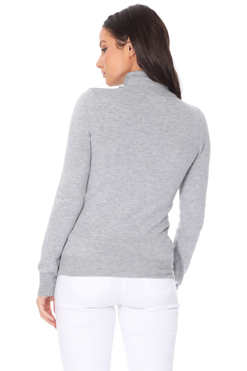 Women's Long Sleeve Turtleneck Pullover Sweater MK3349 (S-L)