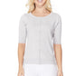 Short Half Sleeve Button Down Crewneck Knit Cardigan Sweater MK3467 (S-XL)