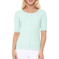 Short Half Sleeve Button Down Crewneck Knit Cardigan Sweater MK3467 (S-XL)