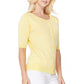 Short Half Sleeve Button Down Crewneck Knit Cardigan Sweater MK3467 (S-XL)