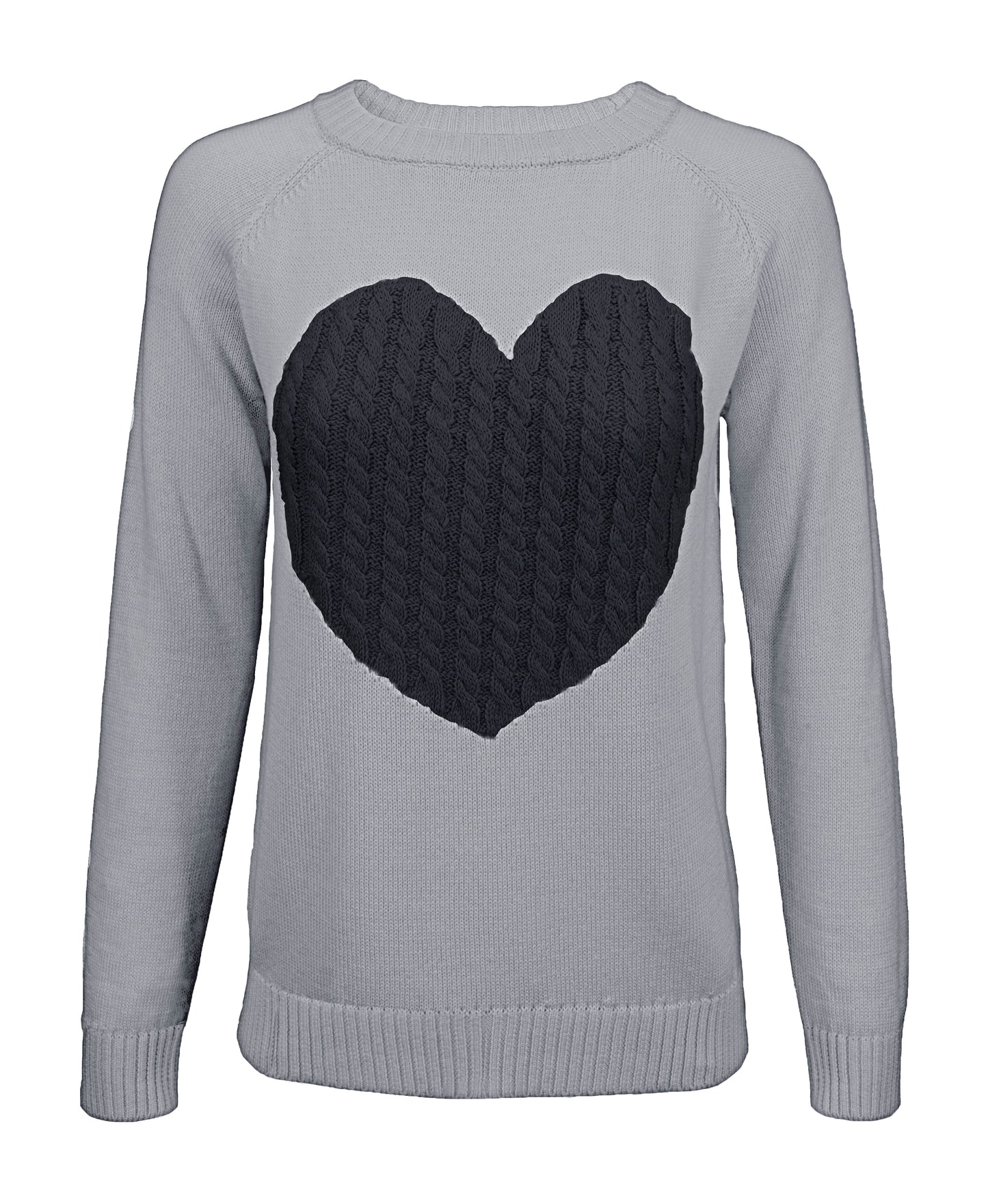 Love Heart Jacquard Round Neck Pullover Sweater MK3506 (S-L)