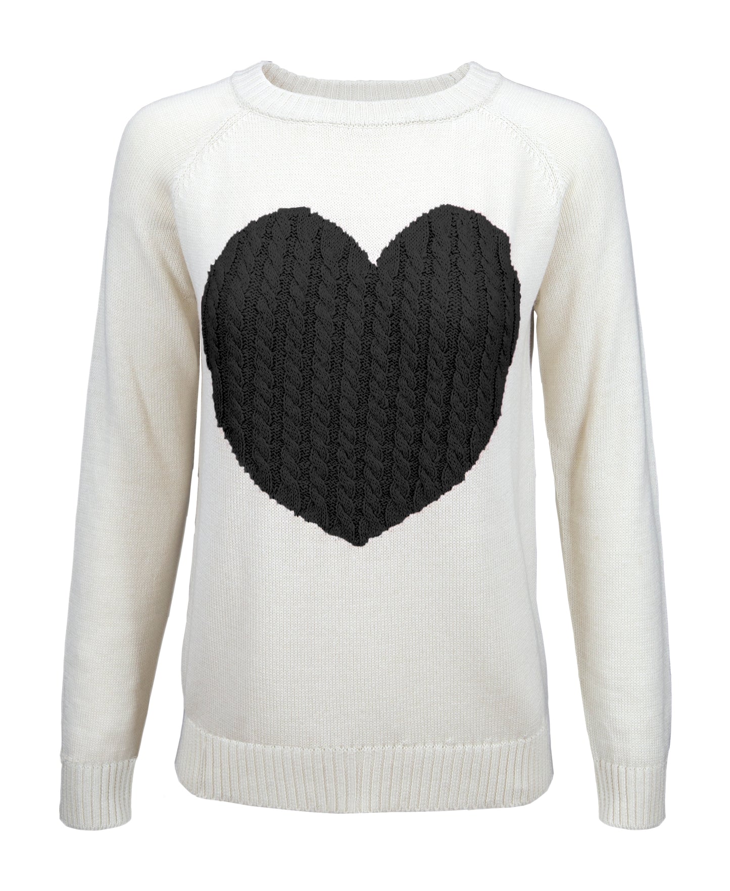 Love Heart Jacquard Round Neck Pullover Sweater MK3506 (S-L)